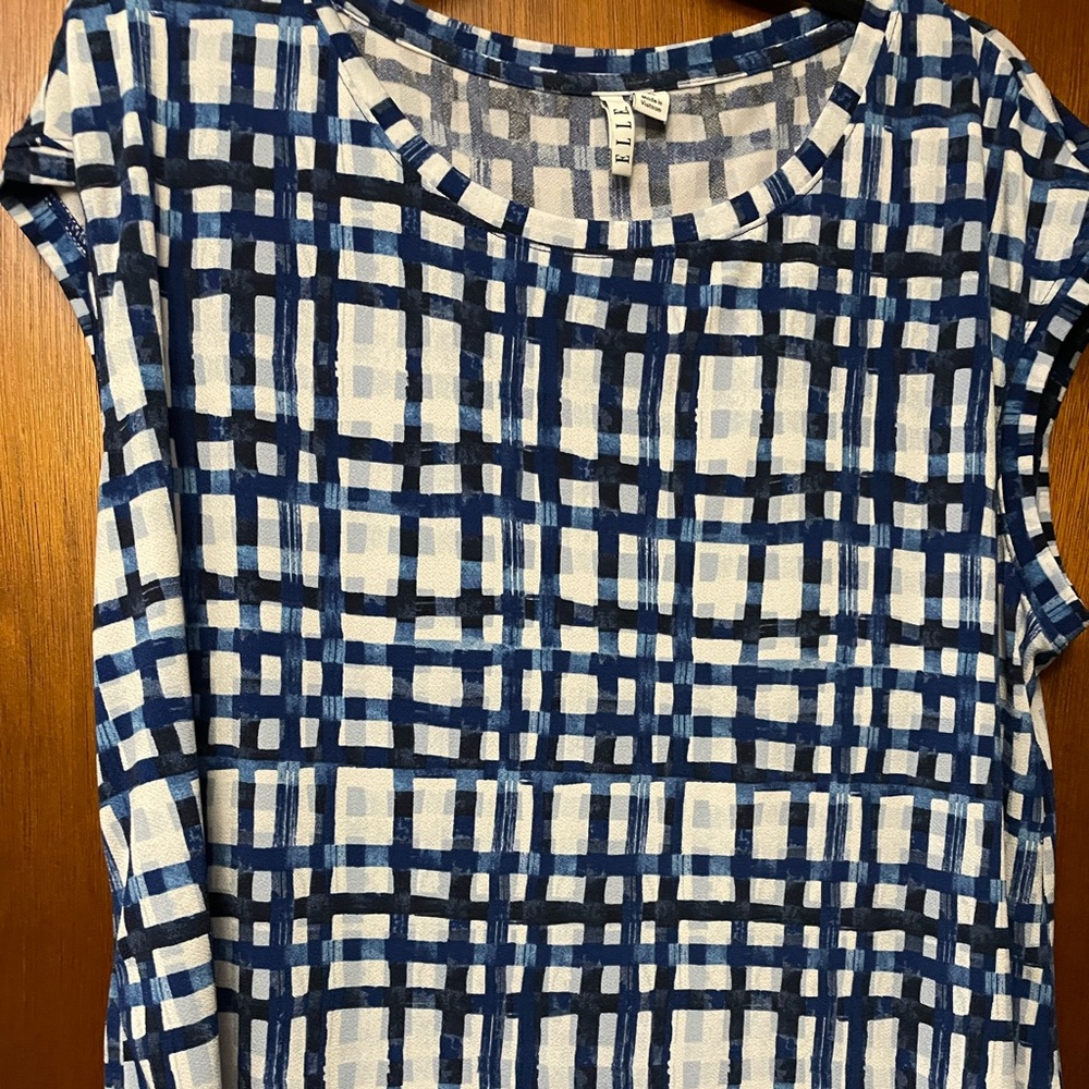 Plaid cap sleeve top
